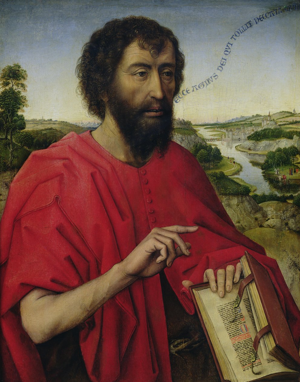 Keresztelő Szent János, a Braque család triptichonjának bal oldali táblája alkotó: Rogier van der Weyden