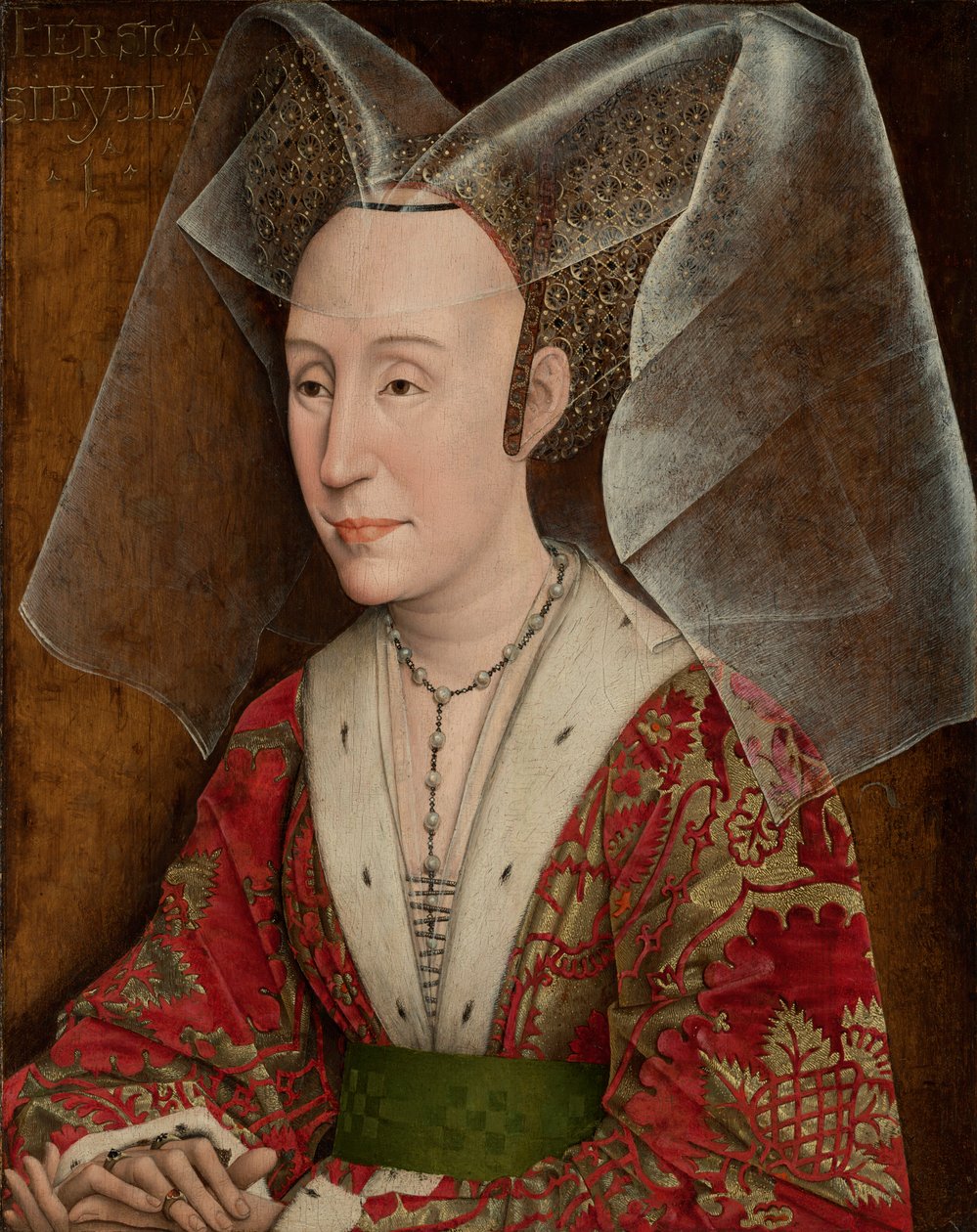 Portugál Izabella portréja, 1450 körül (olaj, tábla) alkotó: Rogier van der (workshop of) Weyden