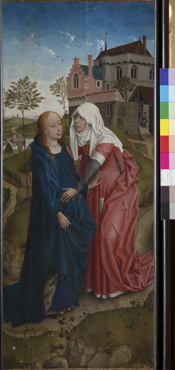 A látogatás, 1435 körül (tempera és olaj, fa) alkotó: Rogier van der (workshop of) Weyden