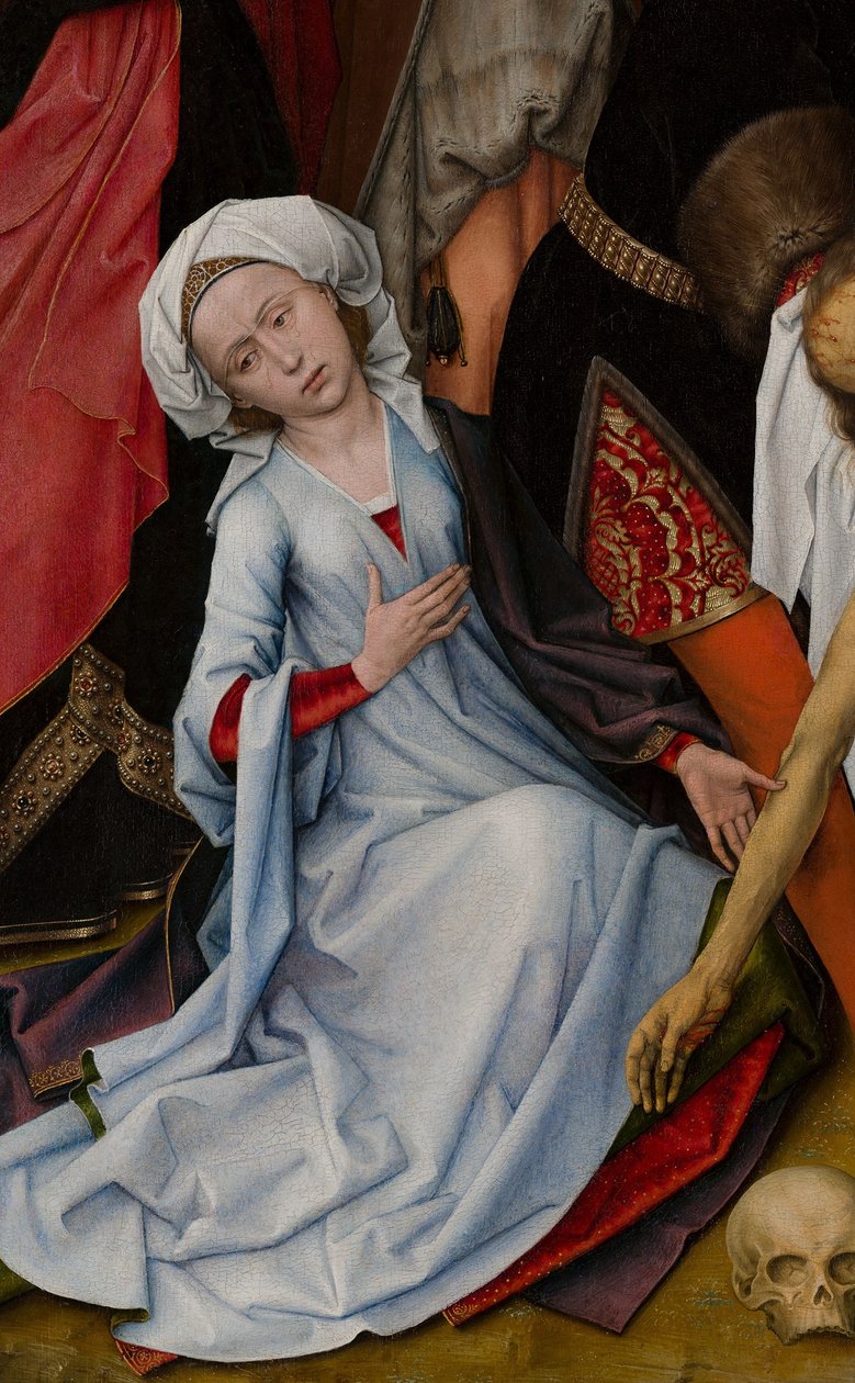Mária Magdolna siratása (Mauristhuis) részlet Mária Magdolnáról alkotó: Rogier van der Weyden