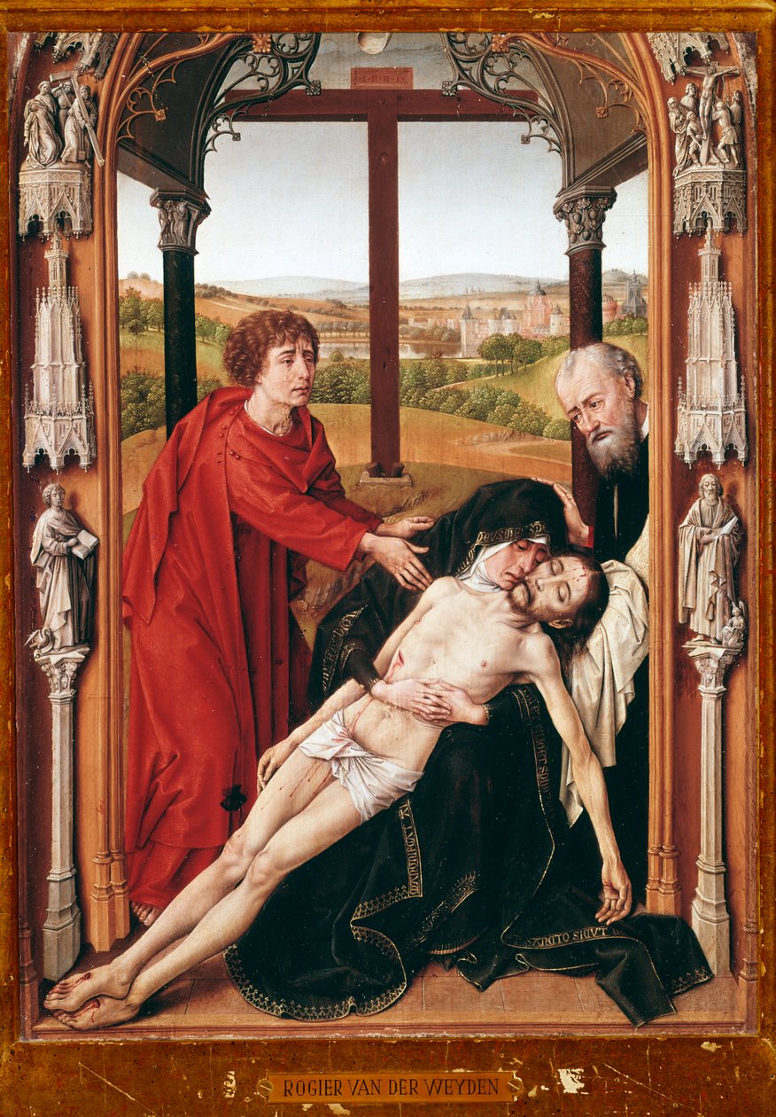 Pieta festmény: Rogier van der Weyden (kb. 1400-1464) 1435-1438 Granada, Királyi kápolna, Spanyolország alkotó: Rogier van der Weyden