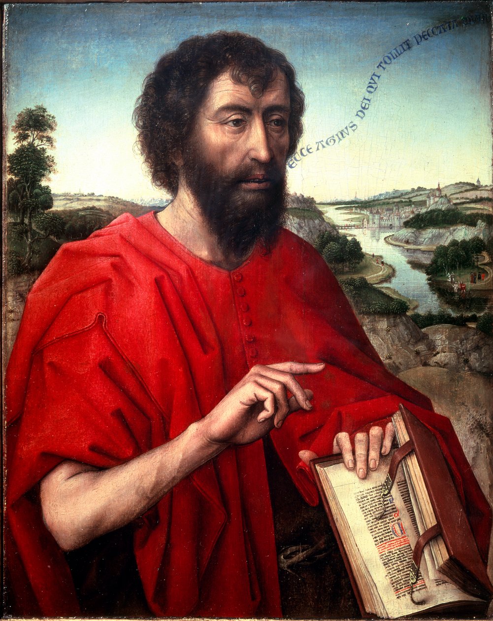 Keresztelő Szent János. Részlet (Braque triptichon bal oldala), kb 1450 (Olaj, fa) alkotó: Rogier van der Weyden