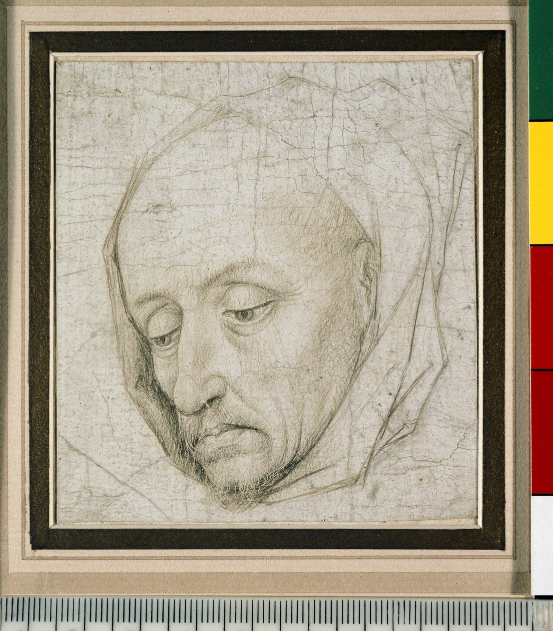 Tanulmány egy idős ember fejéről, 15. század (ezüstpont papíron) alkotó: Rogier van der Weyden