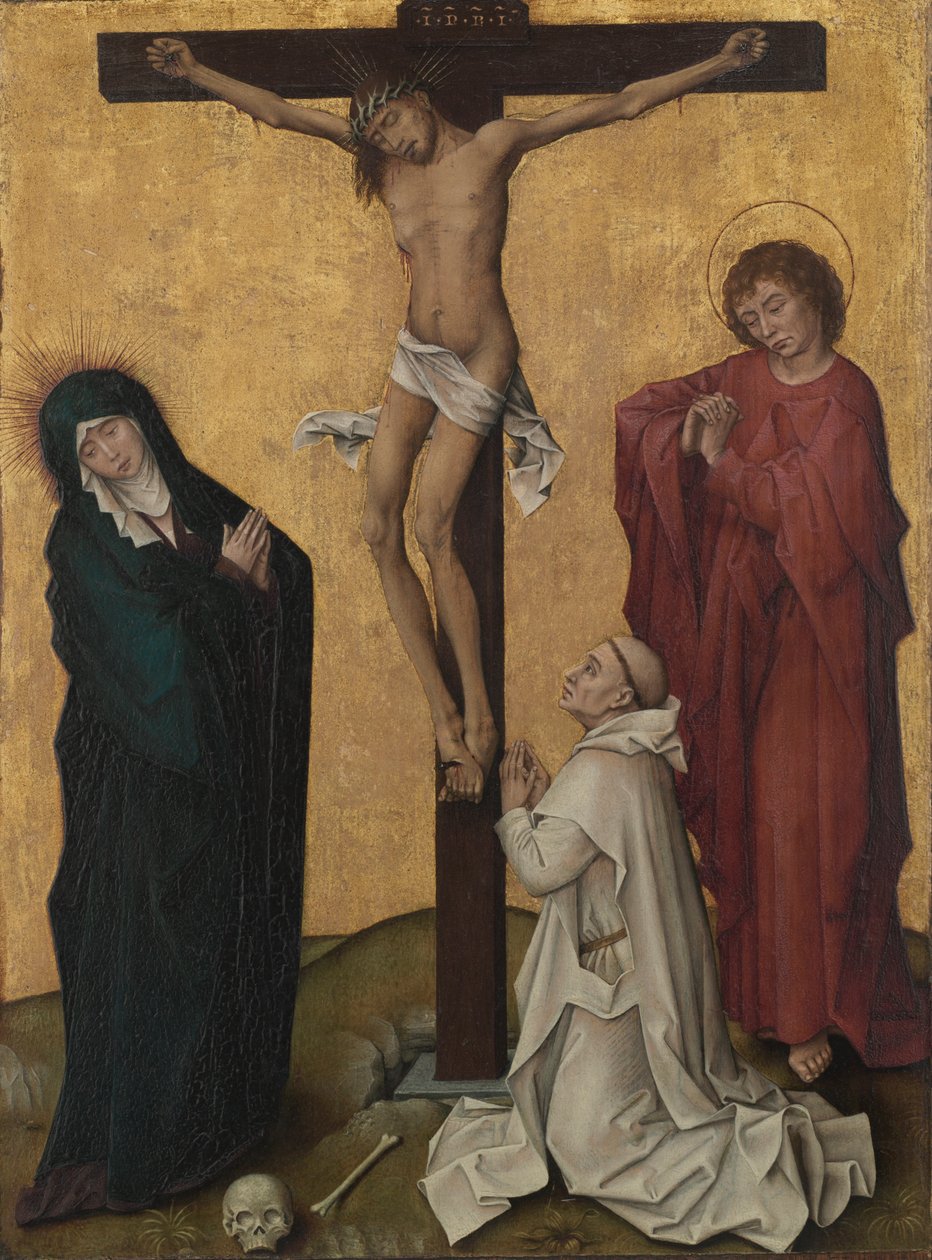 A keresztre feszítés egy karthauzi szerzetessel alkotó: Rogier van der Weyden