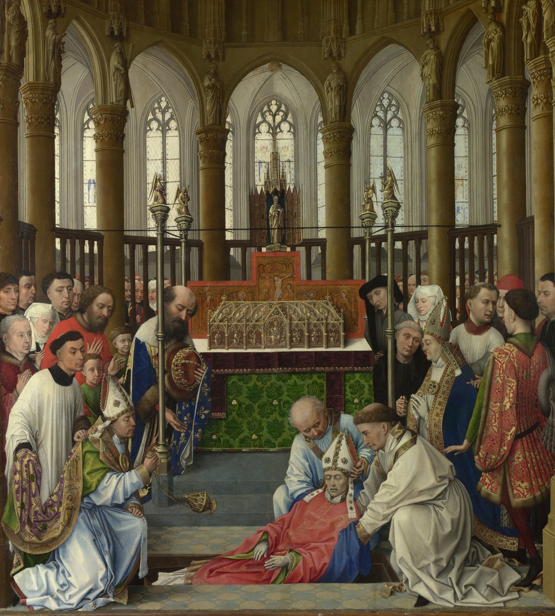 Szent Hubert exhumálása, 1430-as évek alkotó: Rogier van der Weyden