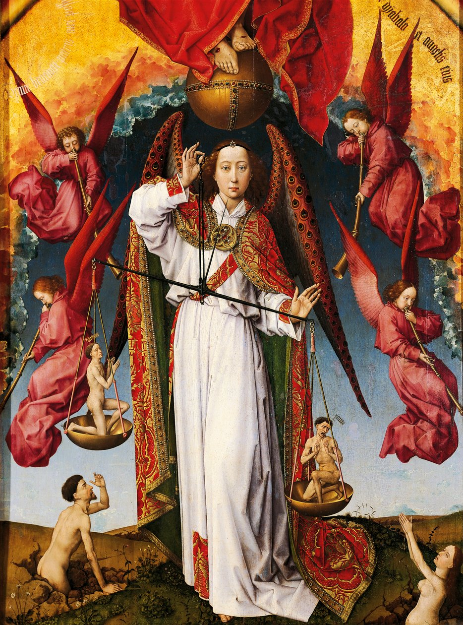 Rogier van der Weyden (1399-1464) Az utolsó ítélet oltárképe, olaj, vászon, 215x560 cm, részlet alkotó: Rogier van der Weyden