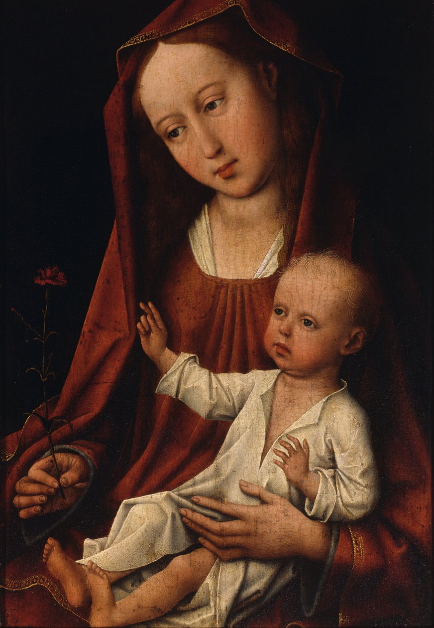 Szűz a szegfűvel (olaj a táblán) alkotó: Rogier van der Weyden