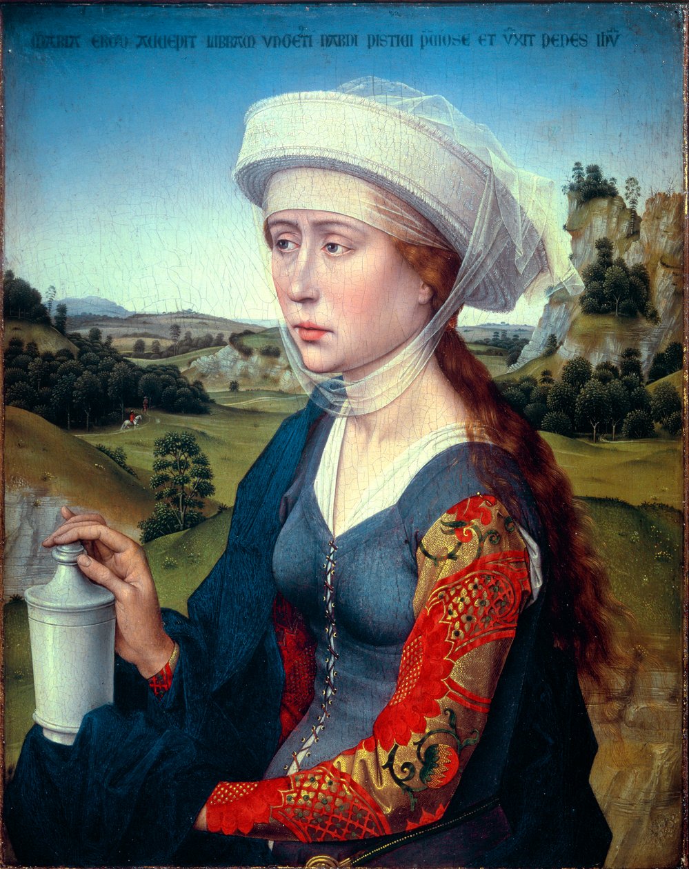 A Braque család triptichonja: Szent Mária Magdolna ábrázolása (Braque triptichon jobb oldala), 1450 körül (olaj, fa) alkotó: Rogier van der Weyden