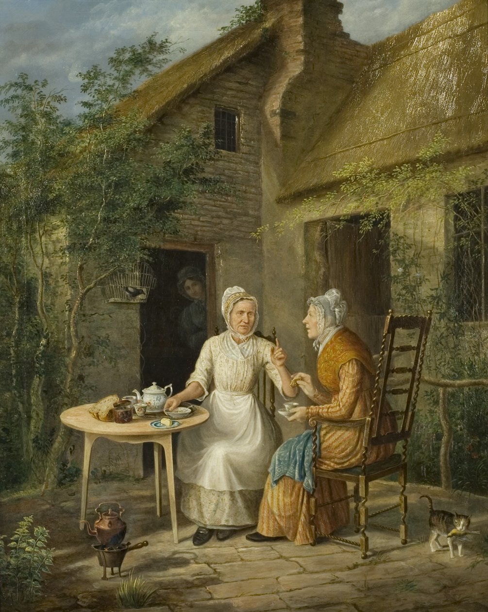 A falusi pletykák, 1828 körül (olaj, vászon) alkotó: Rolinda Sharples