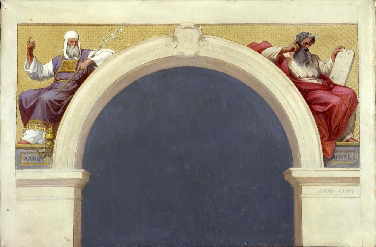 A Saint-François-Xavier templom vázlata: Mózes és Áron, 1874 és 1876 között (olaj, vászon) alkotó: Romain Cazes