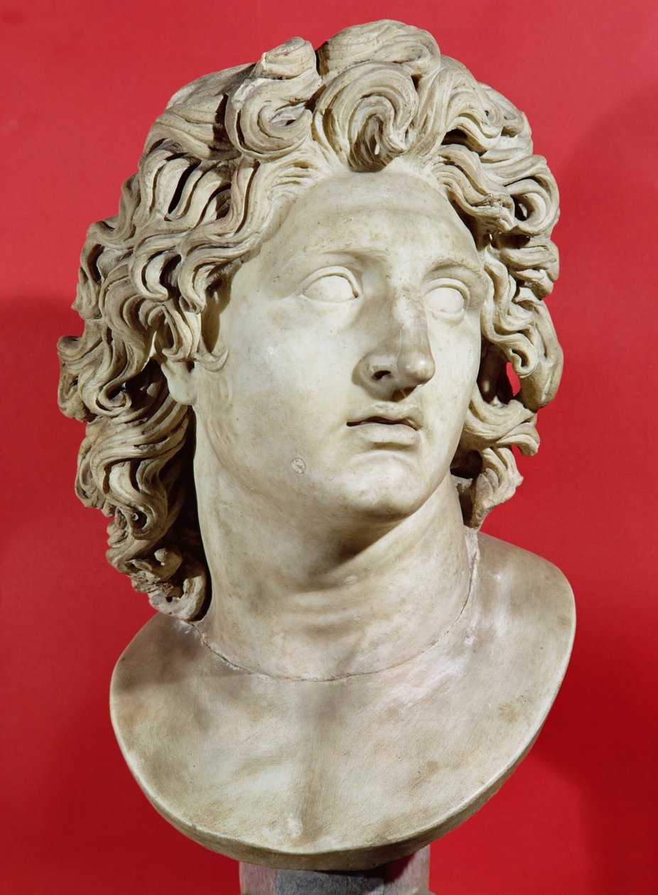 Nagy Sándor (Kr. e. 356-323) Macedónia királya, a görög eredeti római másolata (márvány) alkotó: Roman
