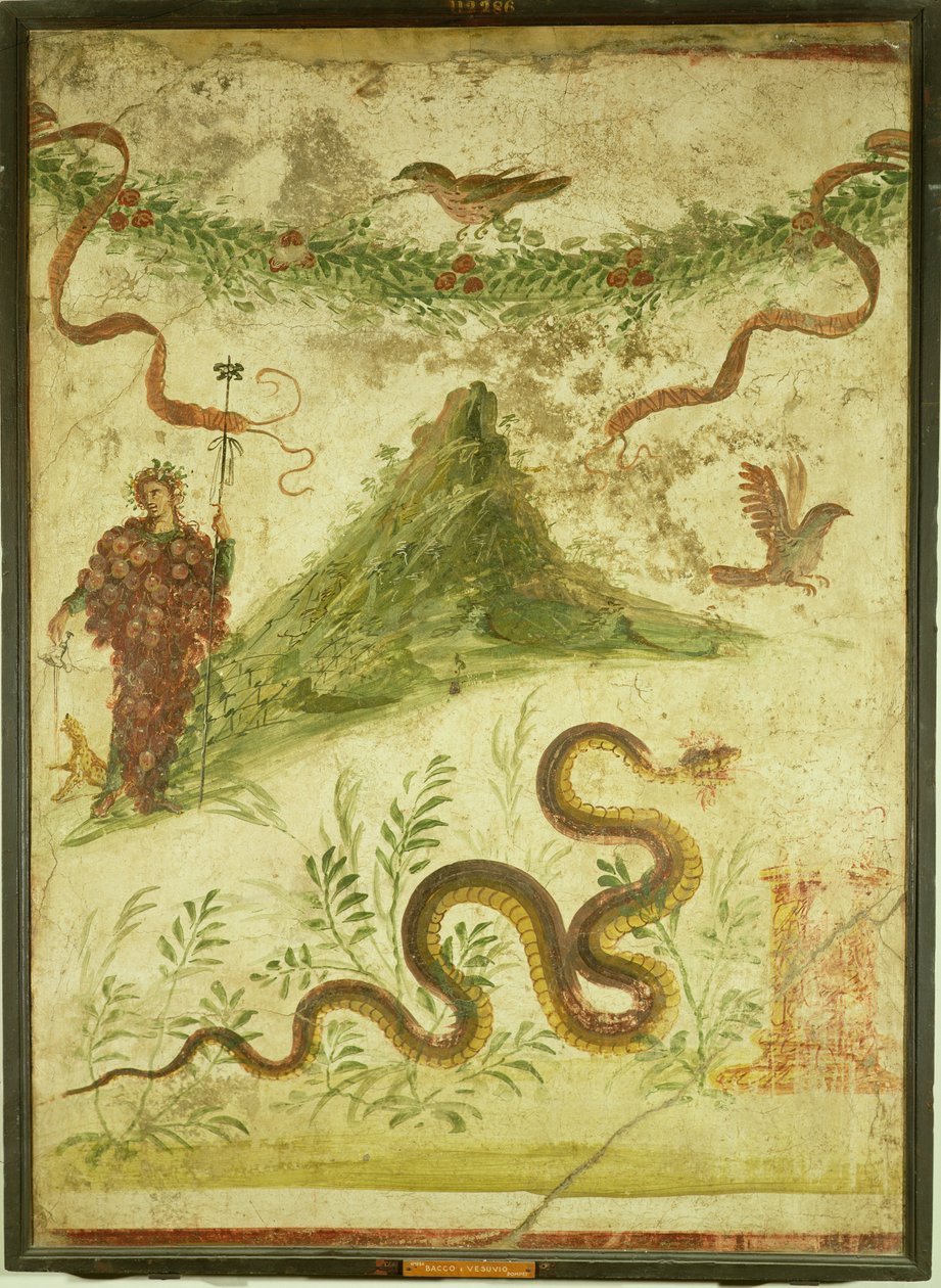 Bacchus és a Vezúv, Kr.u. I. század, római (falfestmény) alkotó: Roman
