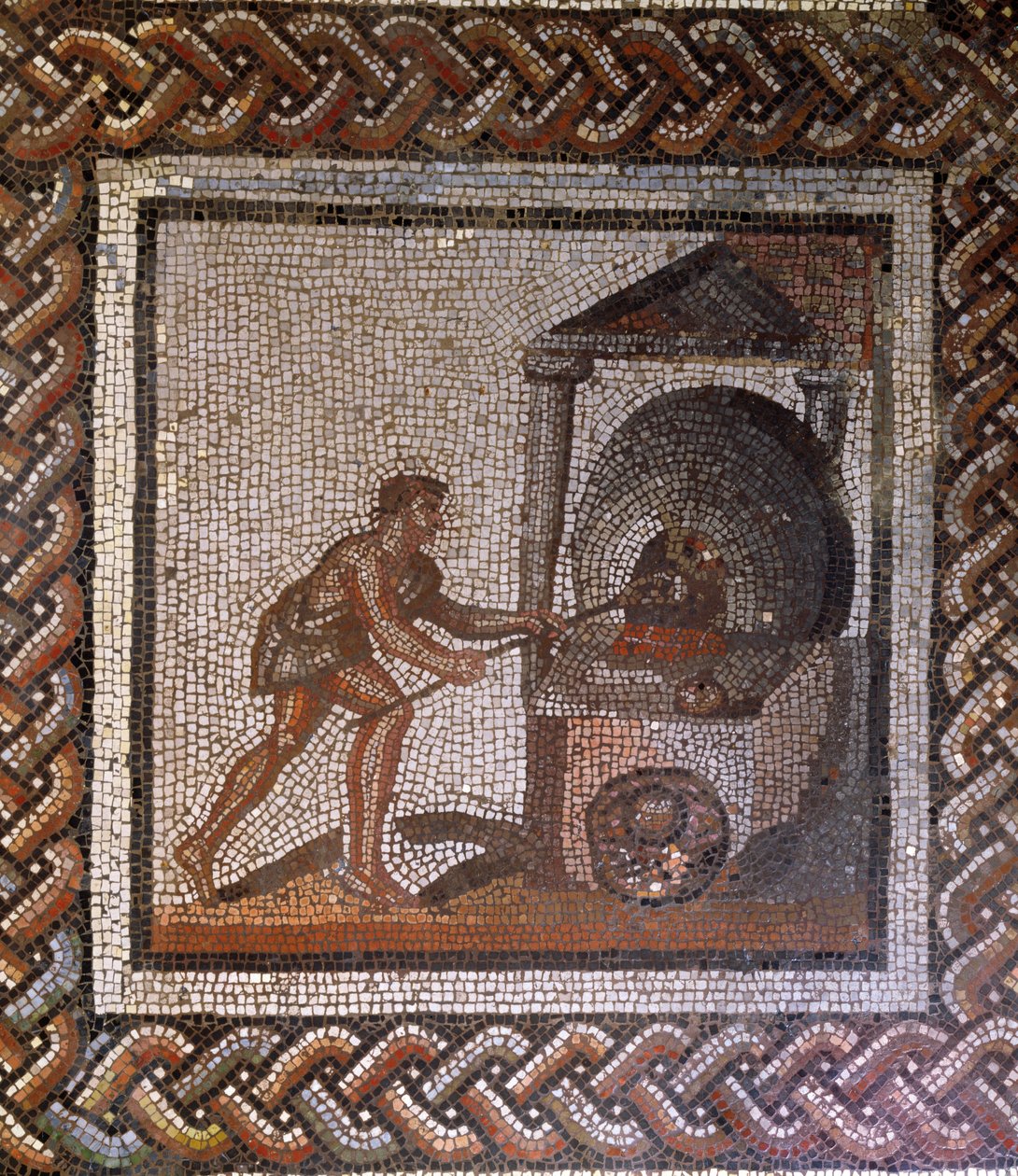 Pék- és kenyérsütő, eredetileg Saint-Romain-en-Gal-ból, Rhône-Alpes-ből, Franciaországból, Kr.u. 3. század (mozaik) alkotó: Roman
