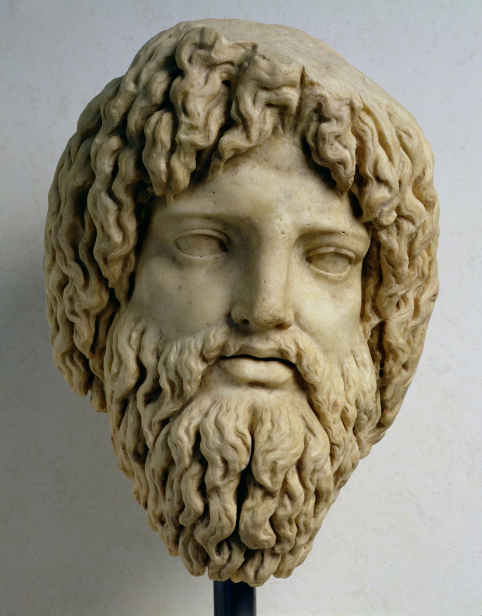 A Jupitert jelképező szakállas fej (márvány) alkotó: Roman