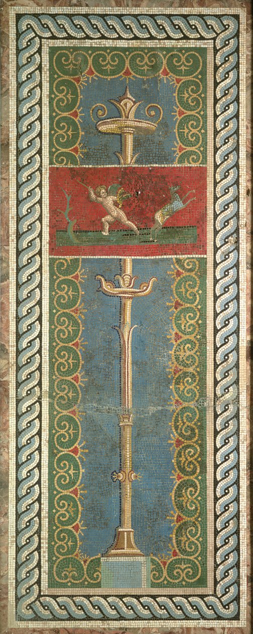 Kandeláber díszítő motívummal (mozaik) alkotó: Roman