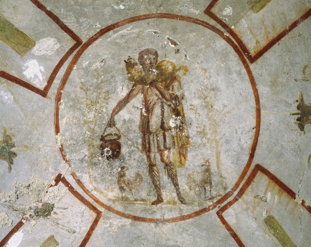 A Jó Pásztor kápolnájának mennyezete, San Callisto katakombák, Róma alkotó: Roman
