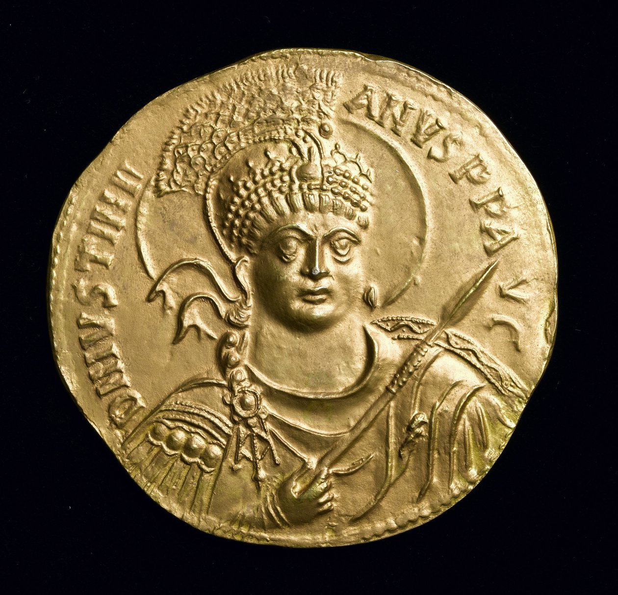 I. Justinianus (i.sz. 527-65) Nagy Aranyérmének másolata, Kr.u. 534 körül (elektrotípus) (lásd: 257495) alkotó: Roman
