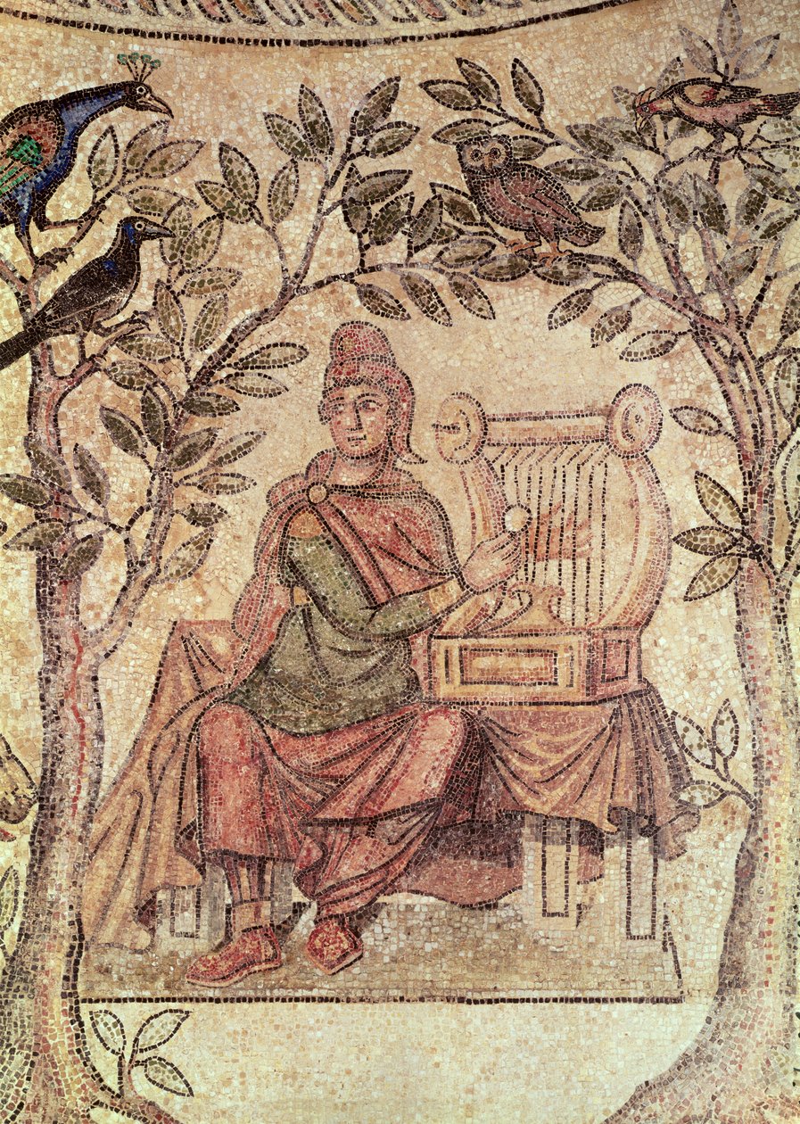 Az állatokat elbűvölő Orpheus részlete, a Blanzy mozaik helyéről lásd még 173716 alkotó: Roman
