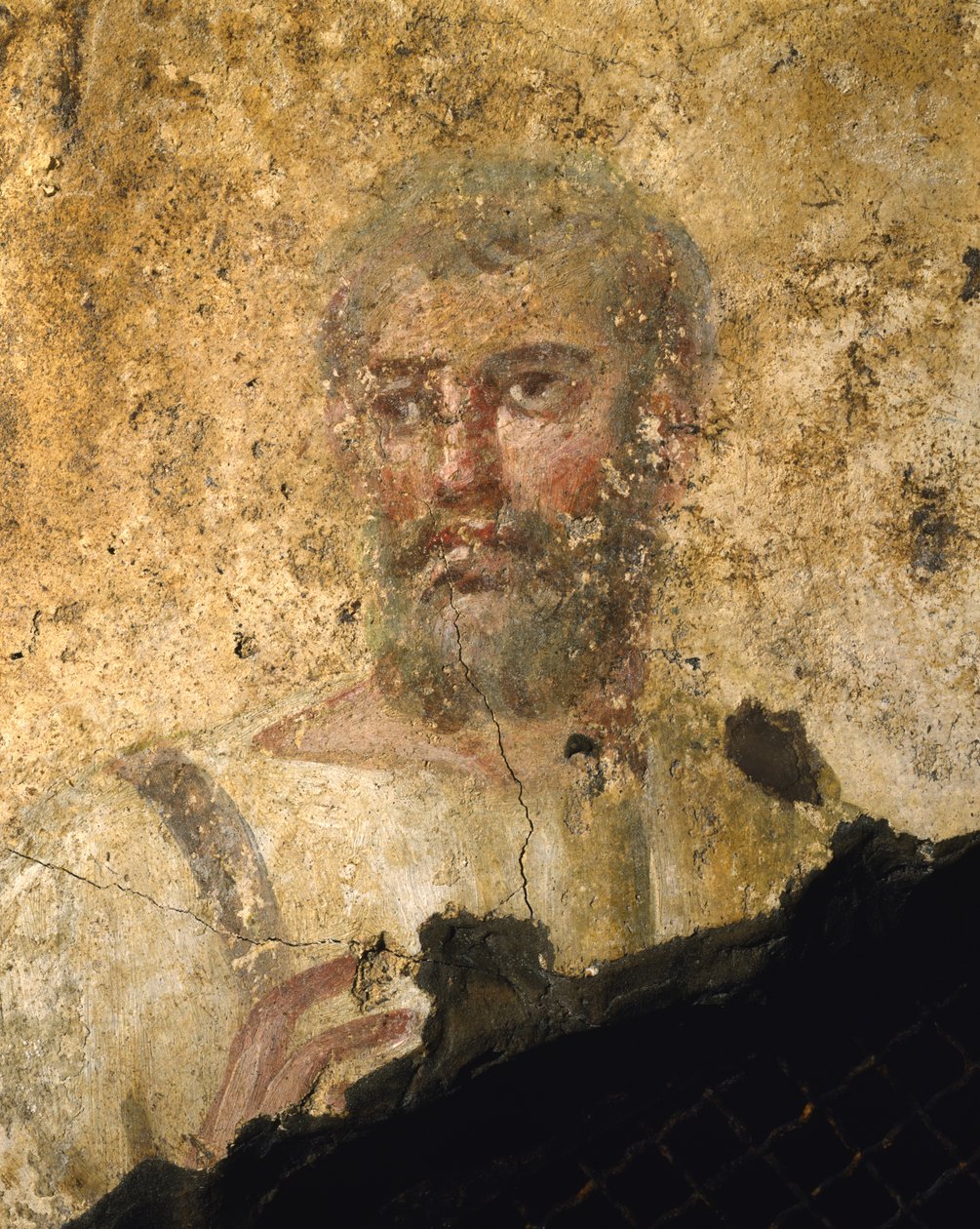 Részlet egy férfi tunika freskóról alkotó: Roman