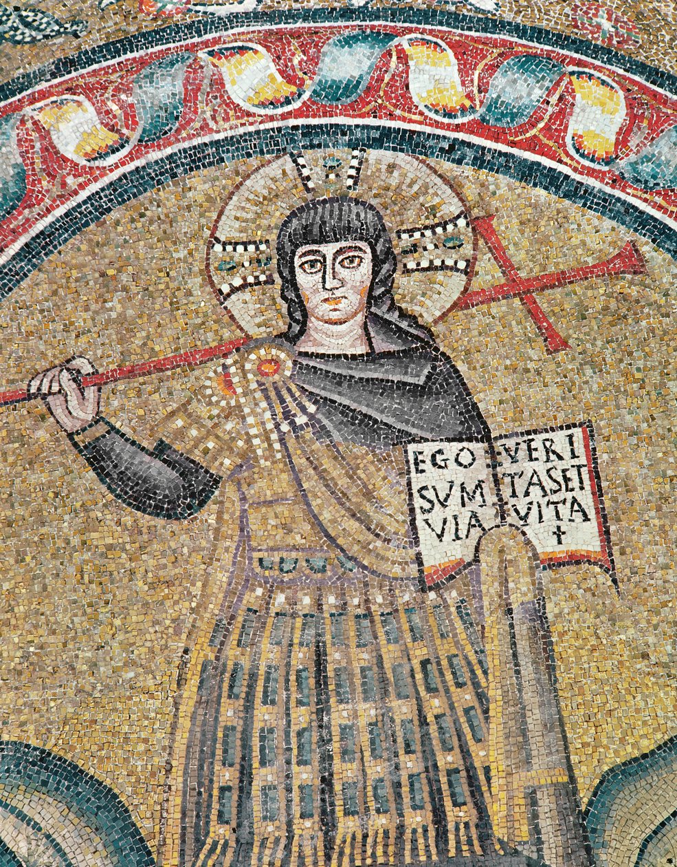 Részlet egy Krisztus harcos mozaikból alkotó: Roman