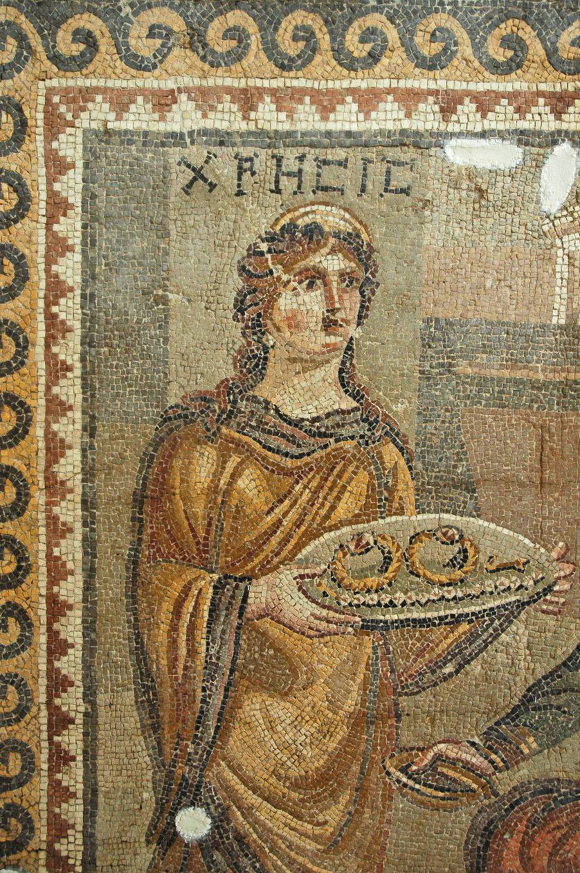 Részlet a Chresis mozaikjából, a Daphne mozaikból alkotó: Roman