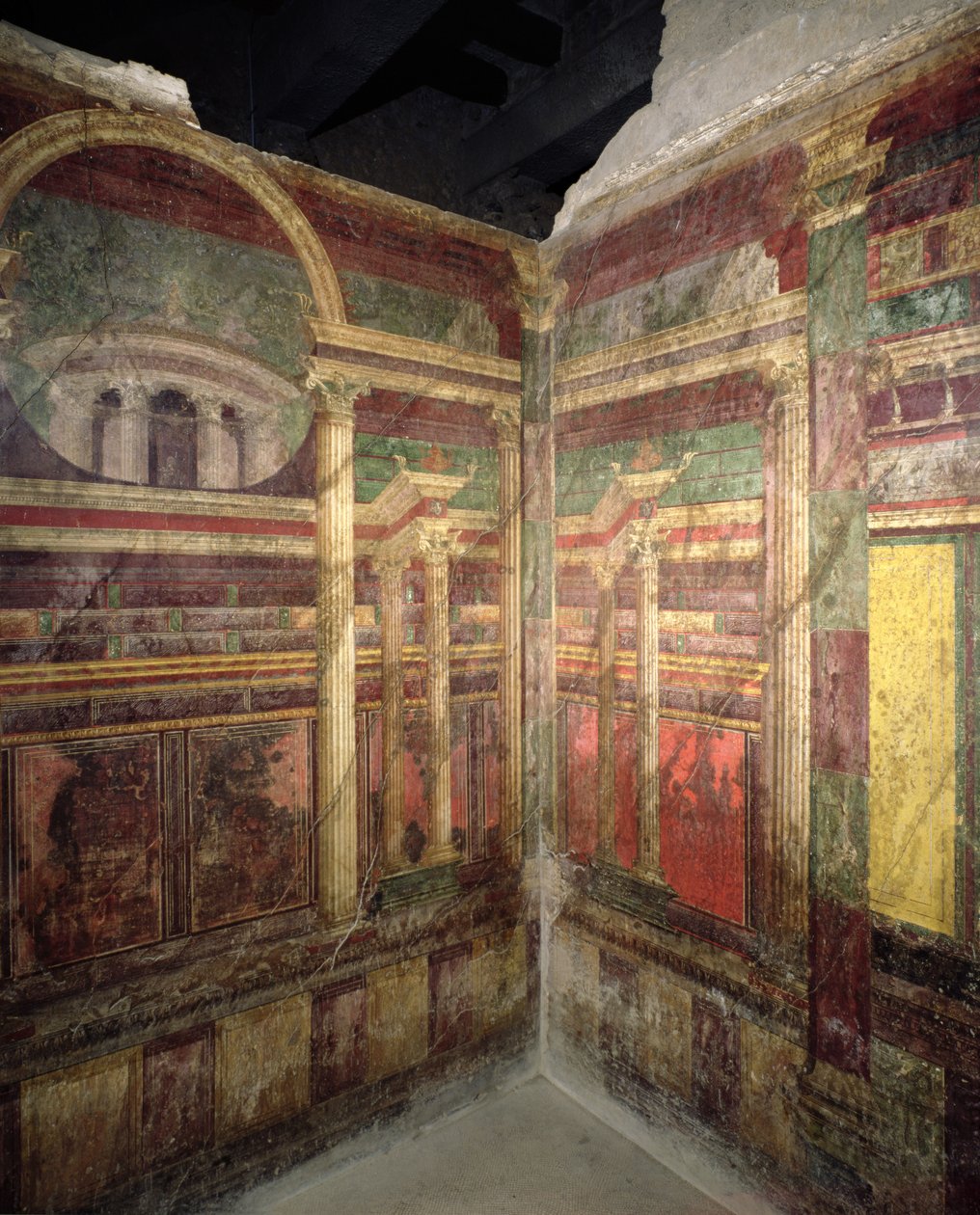 Különböző építészeti perspektívák, Kr.e. 90-15 alkotó: Roman