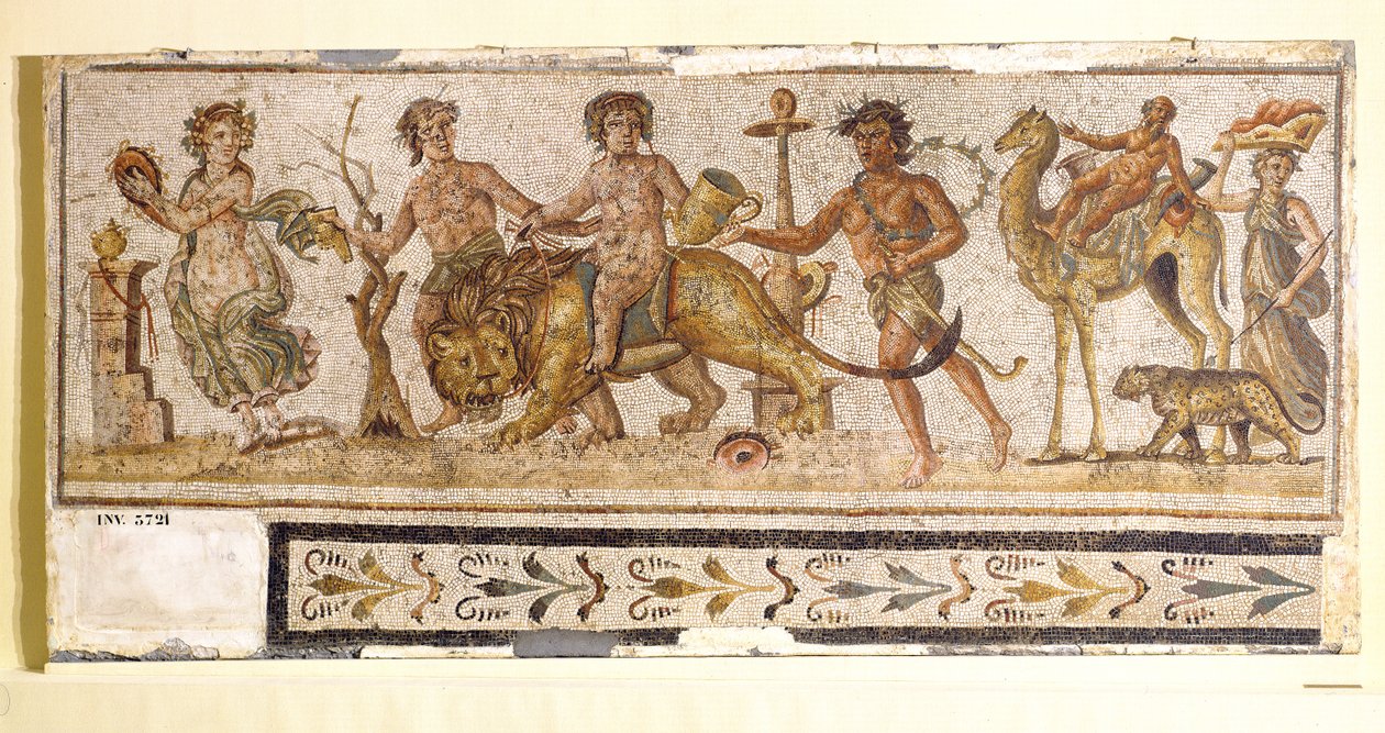 Dionüszoszi körmenet, El-Jem (Thysdrus) (mozaik) alkotó: Roman