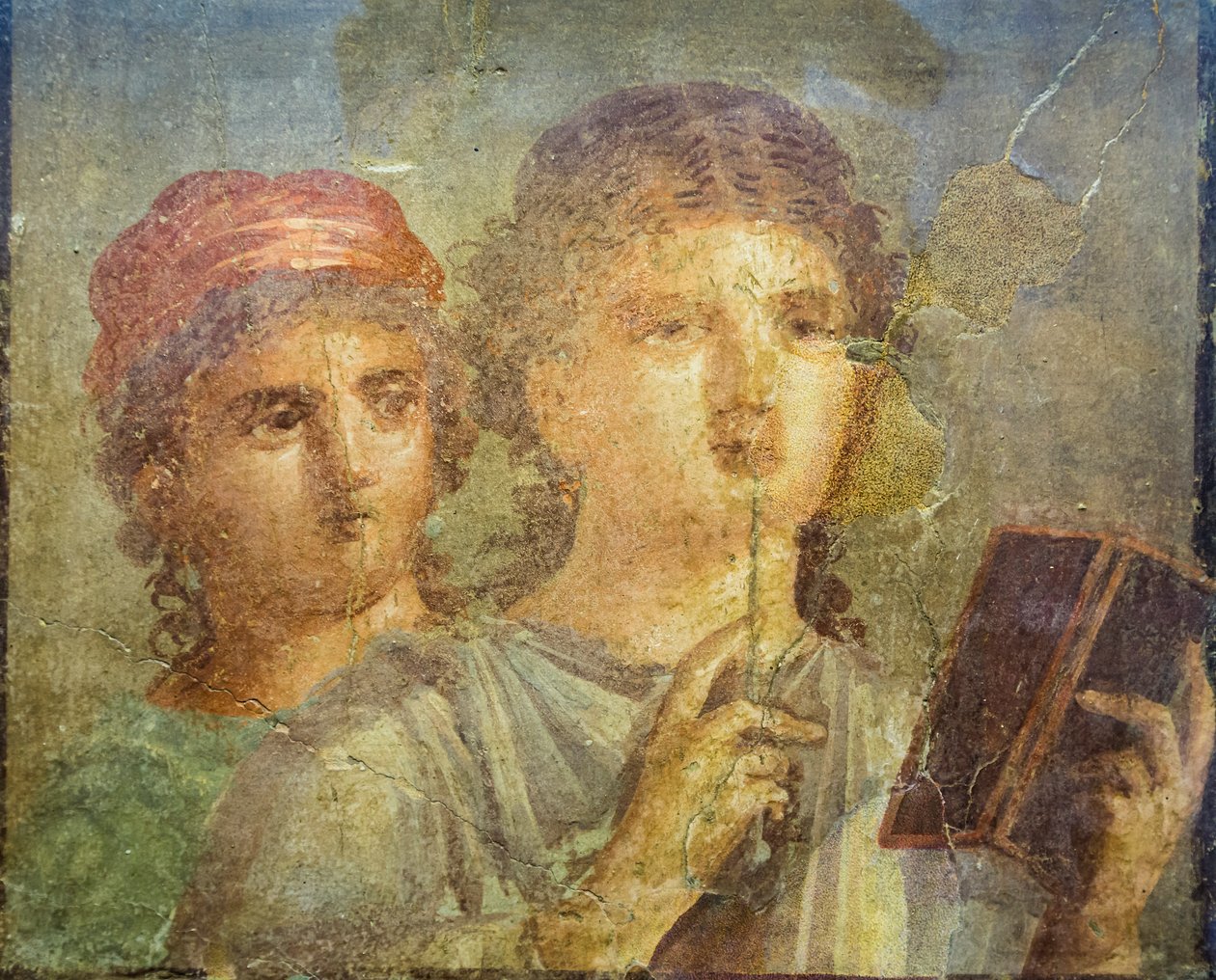 Freskó egy olvasó lányról alkotó: Roman