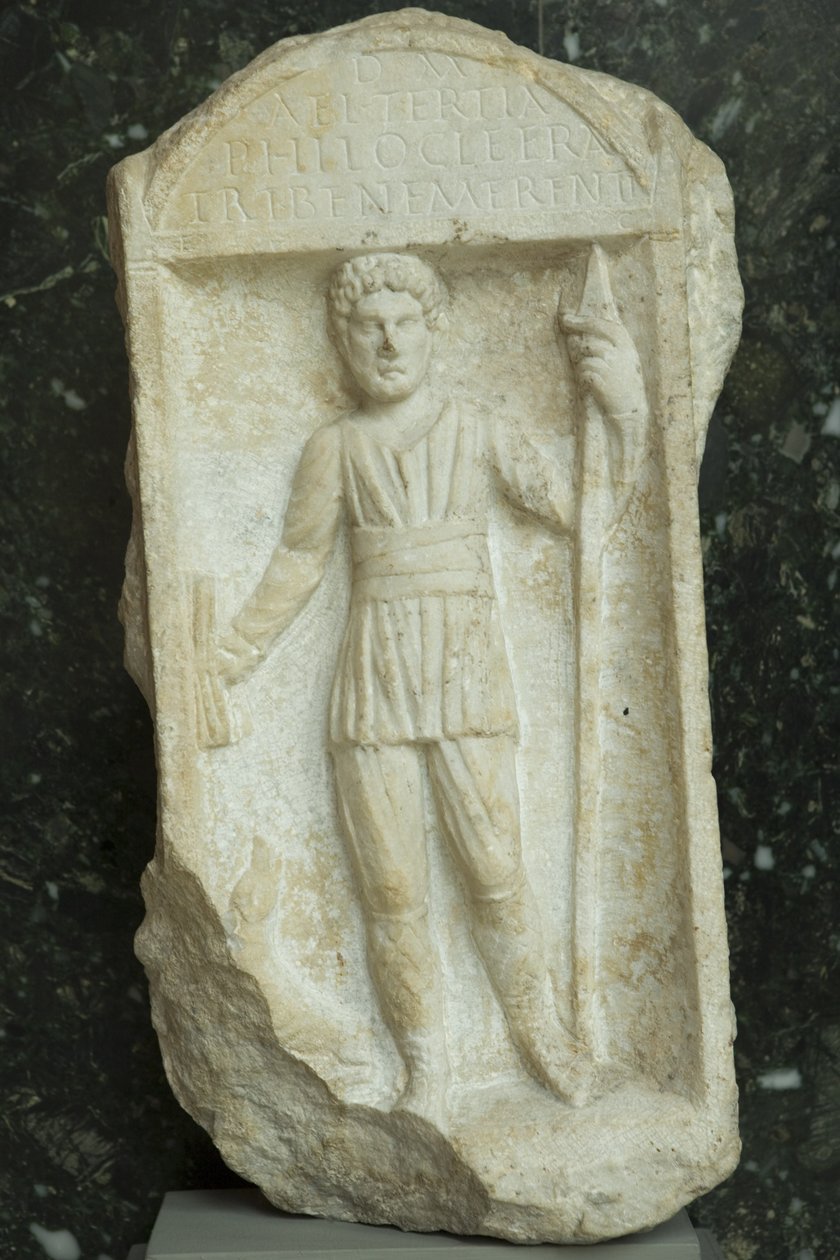 Temetkezési sztéla, római birodalmi időszak (Kr. e. 30, i.sz. 500) (márvány) alkotó: Roman