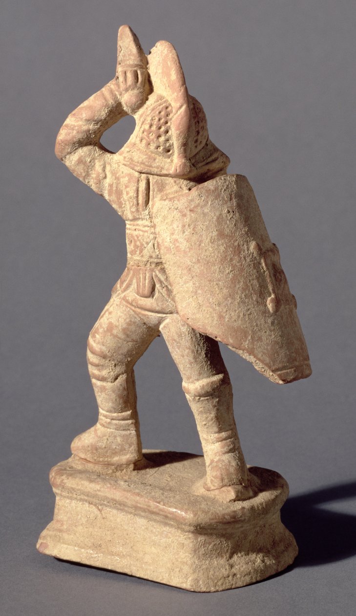 Gladiátor szamnitikus páncélban, Kr. u. 1. vagy 2. század (agyag) alkotó: Roman