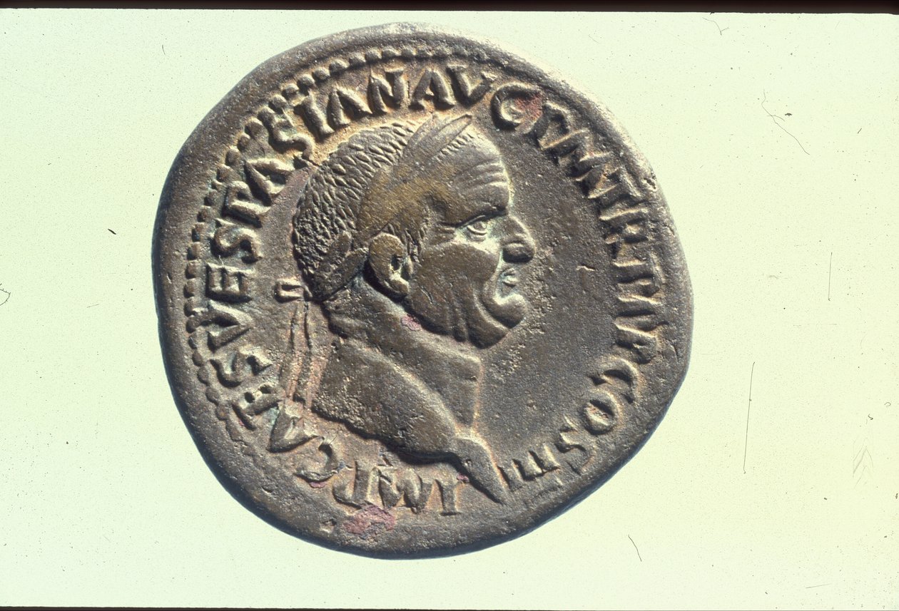 Vespasianus császárt ábrázoló császári érme (bronz) (a hátoldalt lásd: 398242) alkotó: Roman