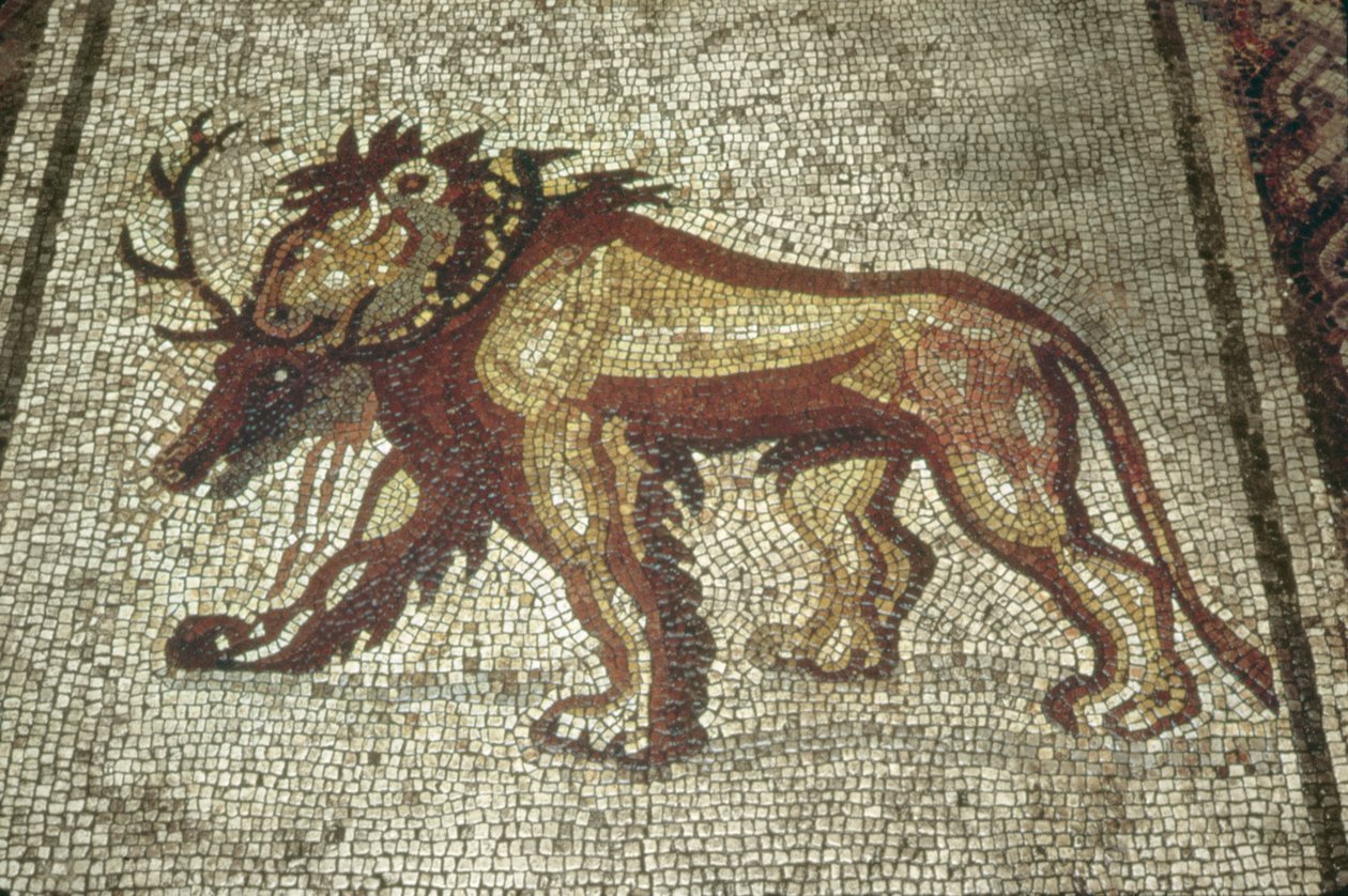 Lion, Insula XXI, 2. épület, Kr.u. 2. század vége (mozaik) alkotó: Roman