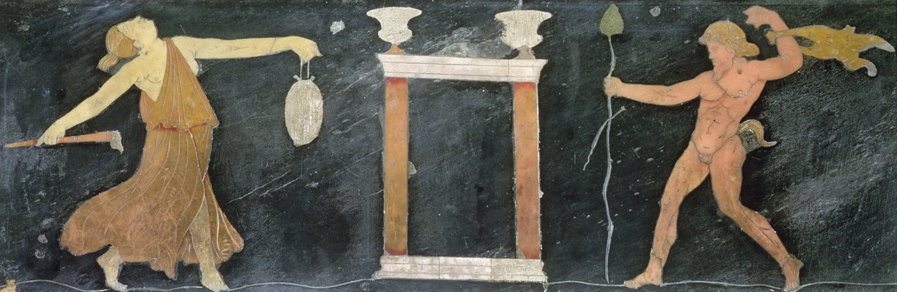 Ménád és szatír tánc (opus sectile) alkotó: Roman