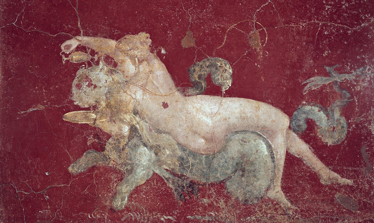 Nereid egy tengeri tigrisben hordott, Stabiae-ból, i.sz. 79 előtt alkotó: Roman