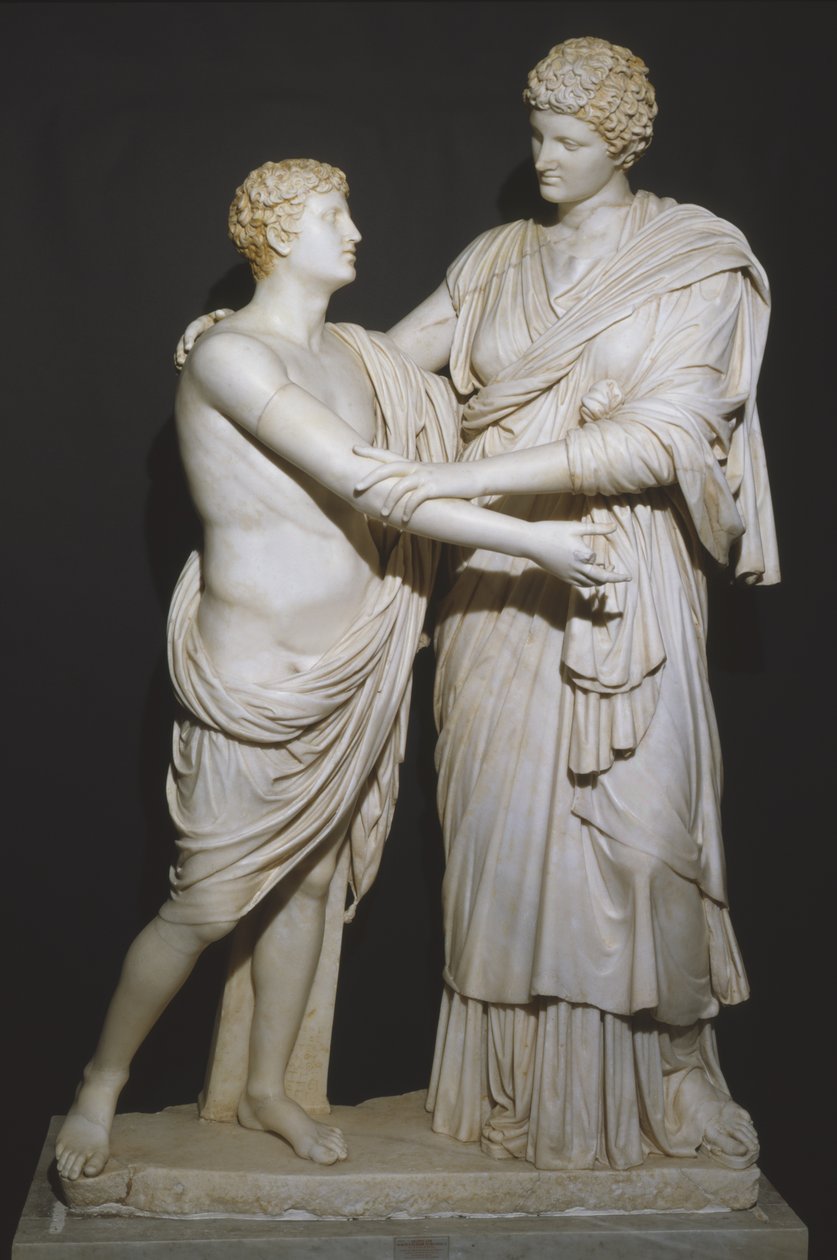 Orestes és Electra (márvány) alkotó: Roman