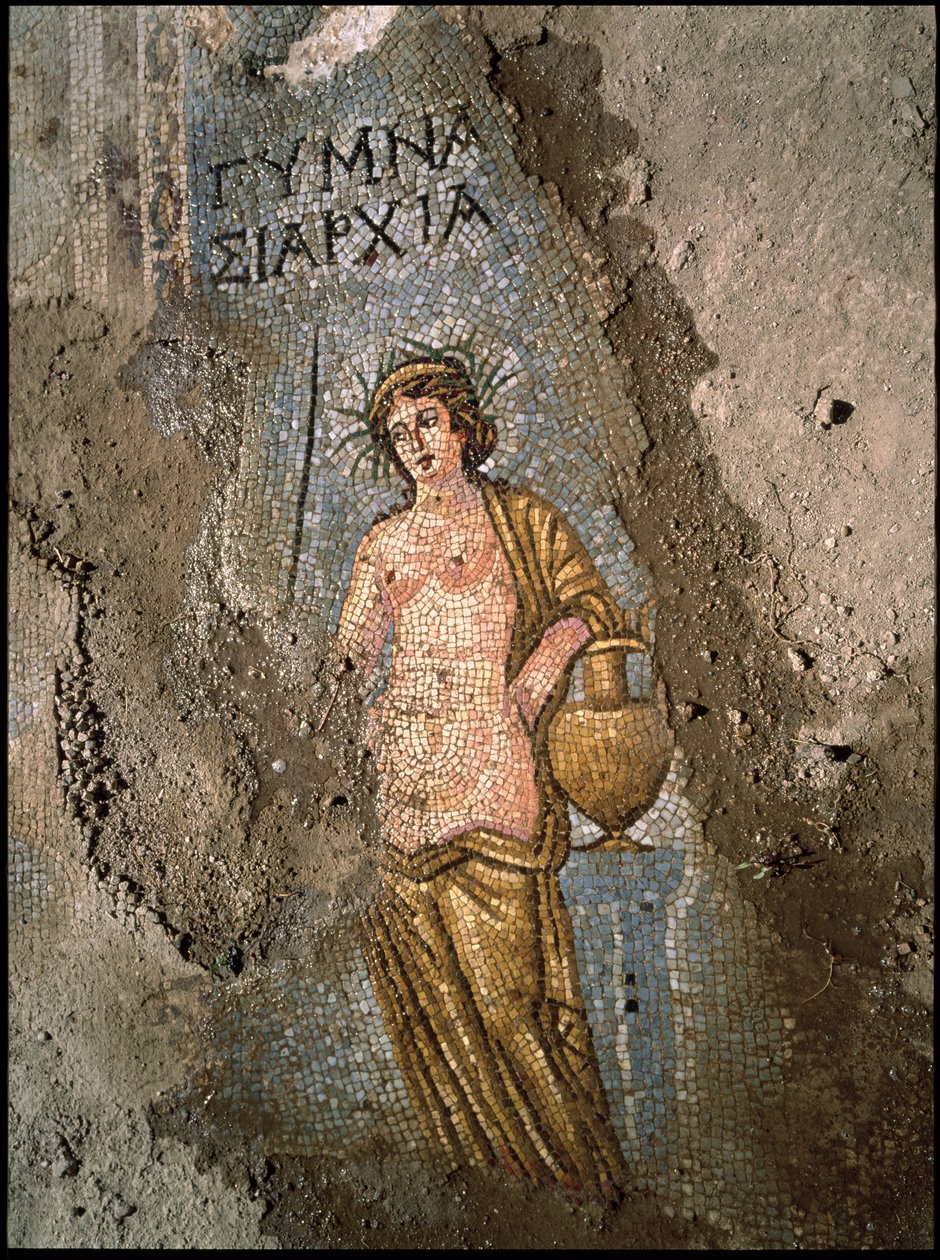 Járdarészlet egy női mozaik alkotó: Roman