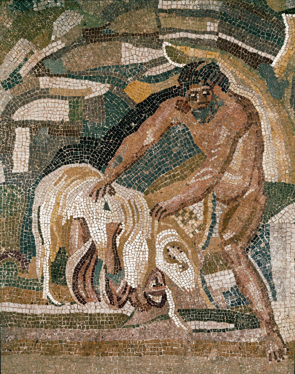 Polyphemus a birkák alá rejtett Odüsszeuszt keresi a Villa di Baccanoból alkotó: Roman