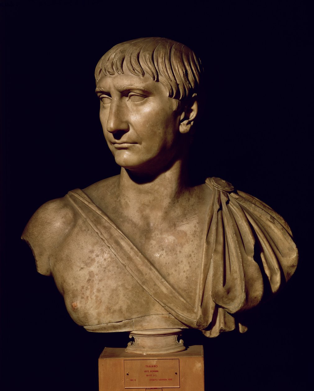 Traianus császár arcképe mellszobra (i.sz. 53-117) (márvány) alkotó: Roman