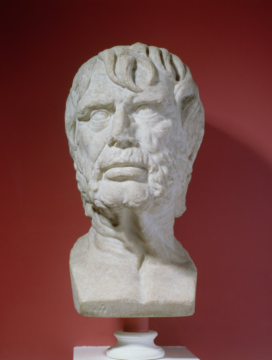 Lucius Annaeus Seneca arcképe mellszobra, Kr.e. 4–65 körül (márvány) alkotó: Roman