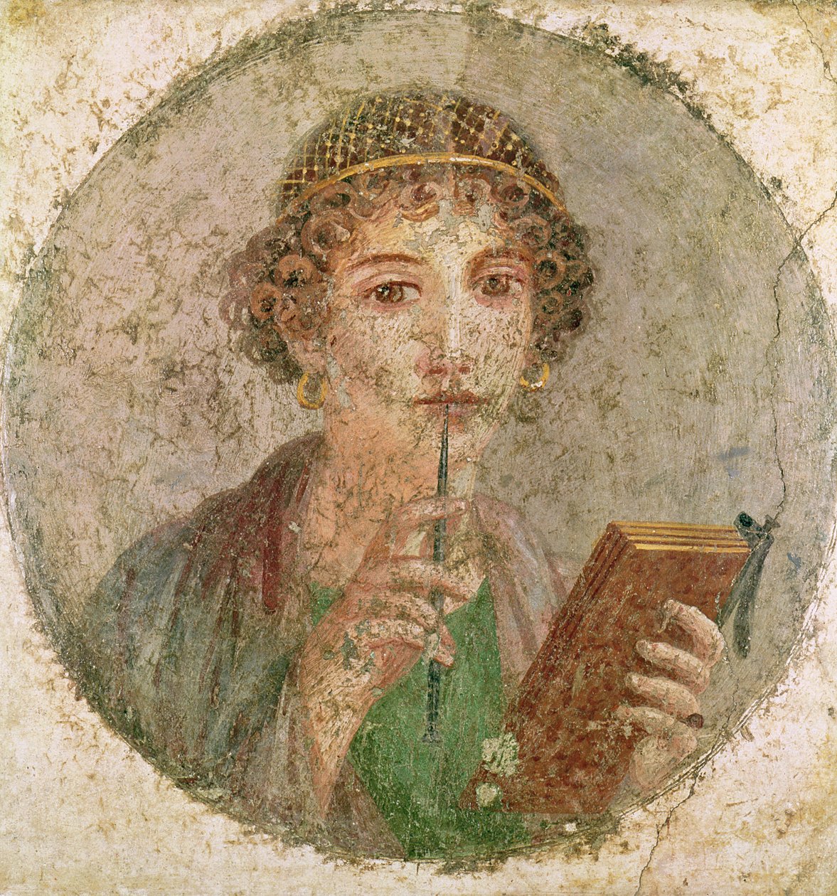Egy fiatal lány portréja, Pompeiből alkotó: Roman