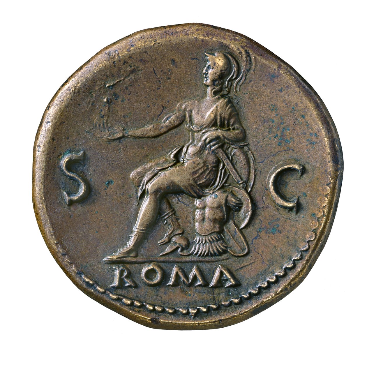 Római császári érme Rómából, Kr. u. 65 (orichalcum sárgaréz) alkotó: Roman