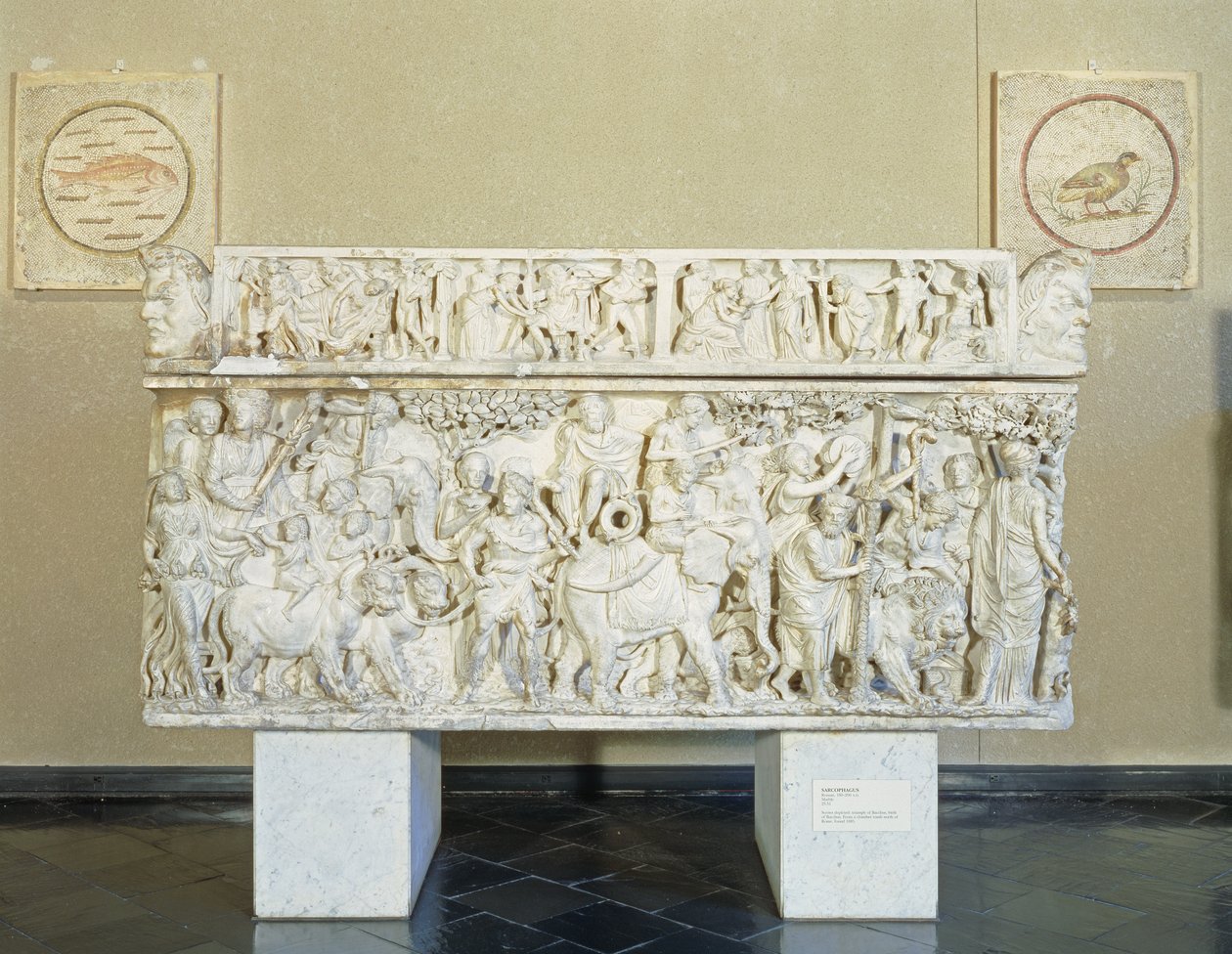 Dionüszosz diadalát ábrázoló szarkofág, i.sz. 190 körül (márvány) alkotó: Roman