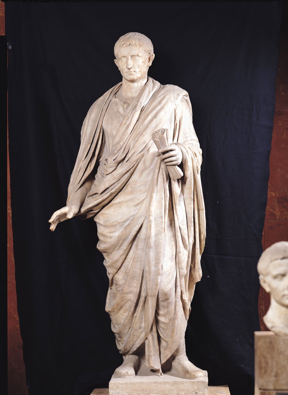 Caesar Augustus szobra (Kr. e. 63-i.sz. 14) Velletriből, Kr.u. 1-2. század (márvány) alkotó: Roman