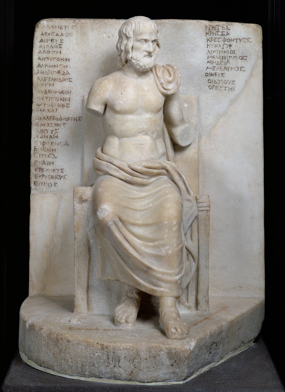 Euripidész szobra (Kr. e. 484-06) (márvány) alkotó: Roman