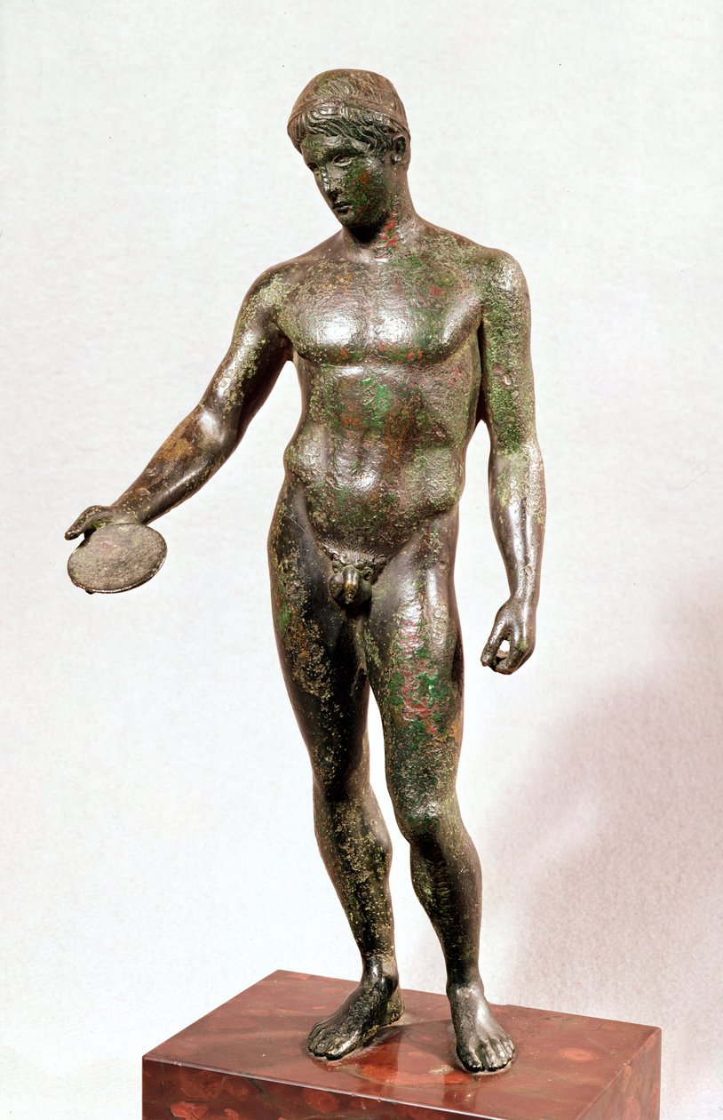 Egy efebe szobra, aki búcsúzik (bronz) alkotó: Roman