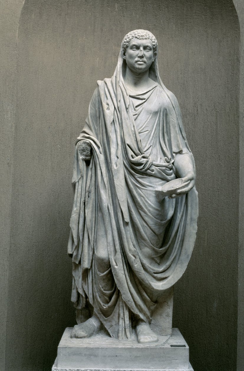 Maxentius császár (i.sz. 306-312) szobra Pontifex Maximus néven (márvány) alkotó: Roman