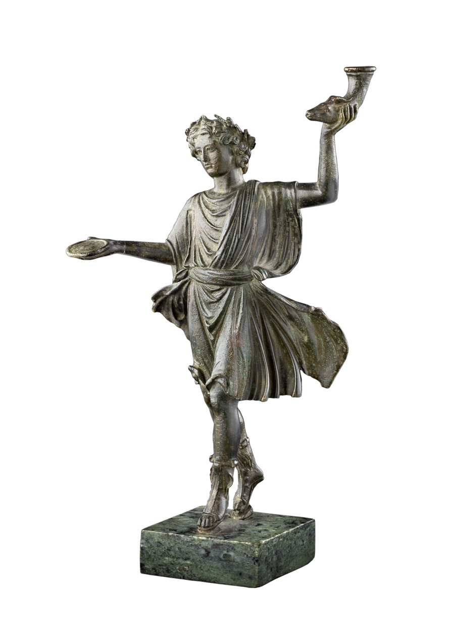 Lar szobra, az otthon és a család istene, 1. század (bronz) alkotó: Roman