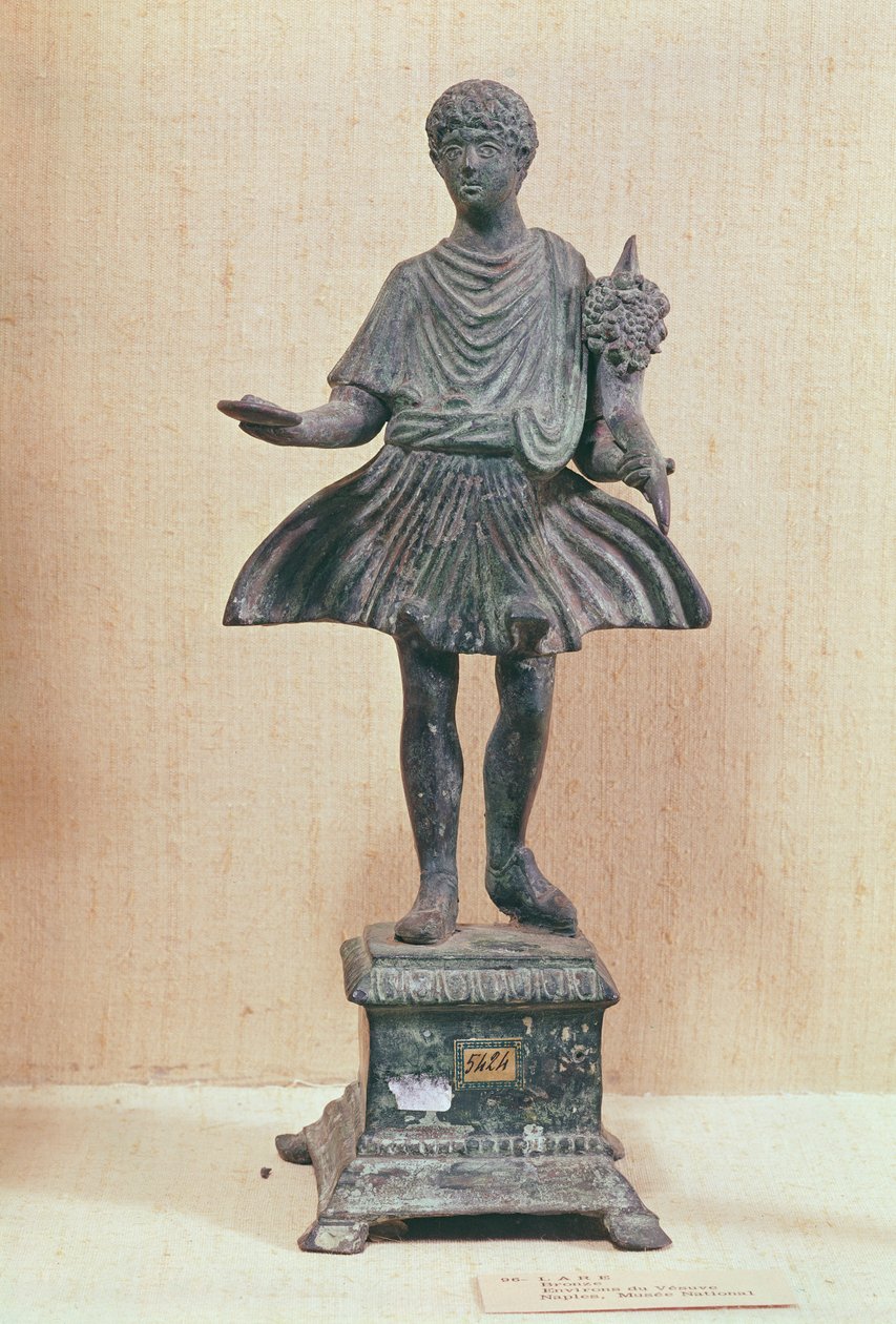 Lar szobrocskája, a Vezúv közelében találták (bronz) alkotó: Roman