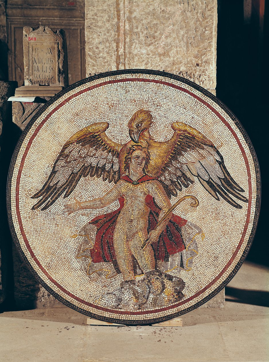 Ganymedes elrablása, 2-3. század (mozaik) alkotó: Roman