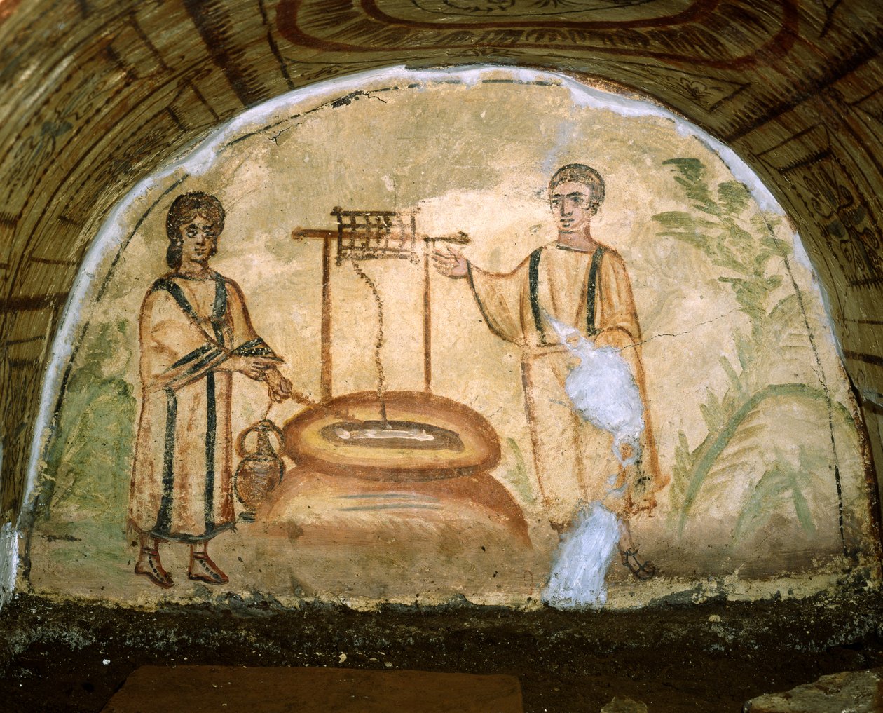 A szamaritánus nő a kútnál, a Via Latina katakombái, Róma alkotó: Roman